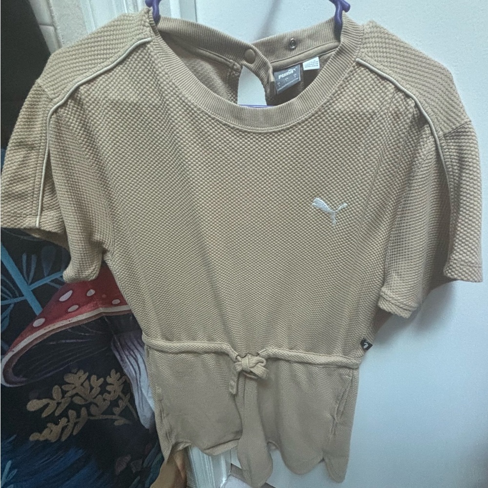 Puma Tan Relaxed Tie Romper
